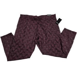 Torrid Lace Leggings Plum Burgundy Floral Stretch NWT Gothic Boho 1X